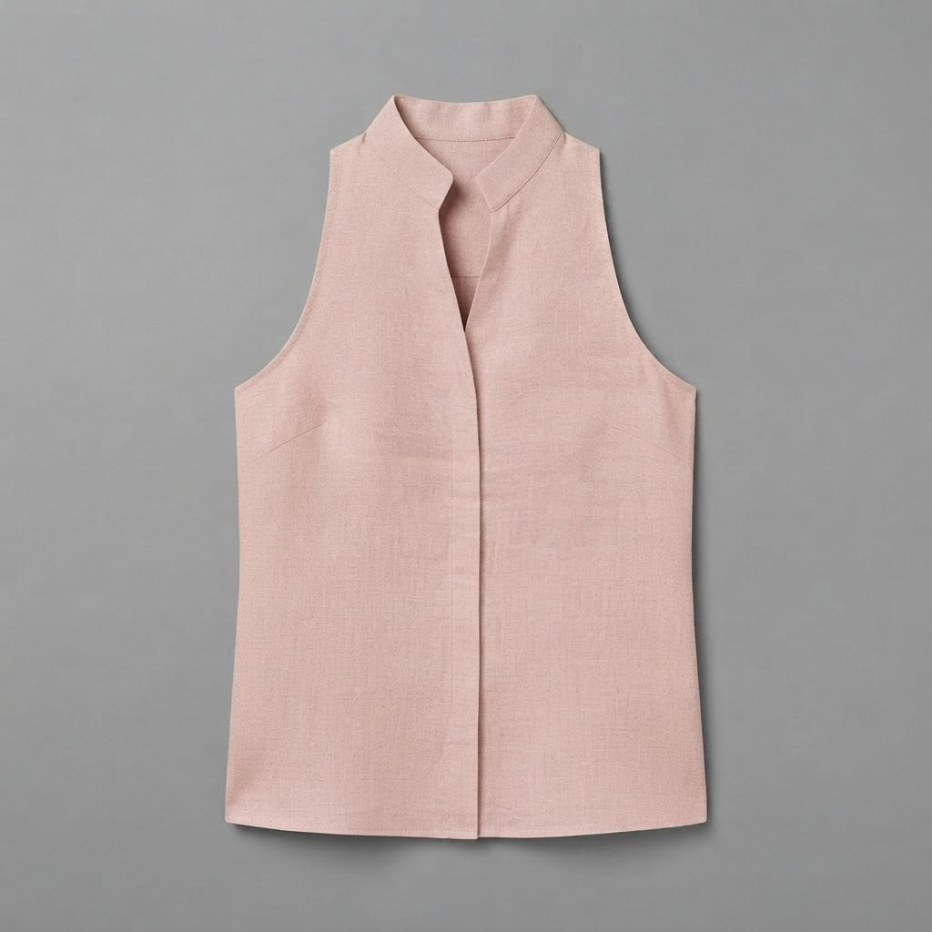 Bluse mit V-Ausschnitt | Ärmelloses Damen-Top
