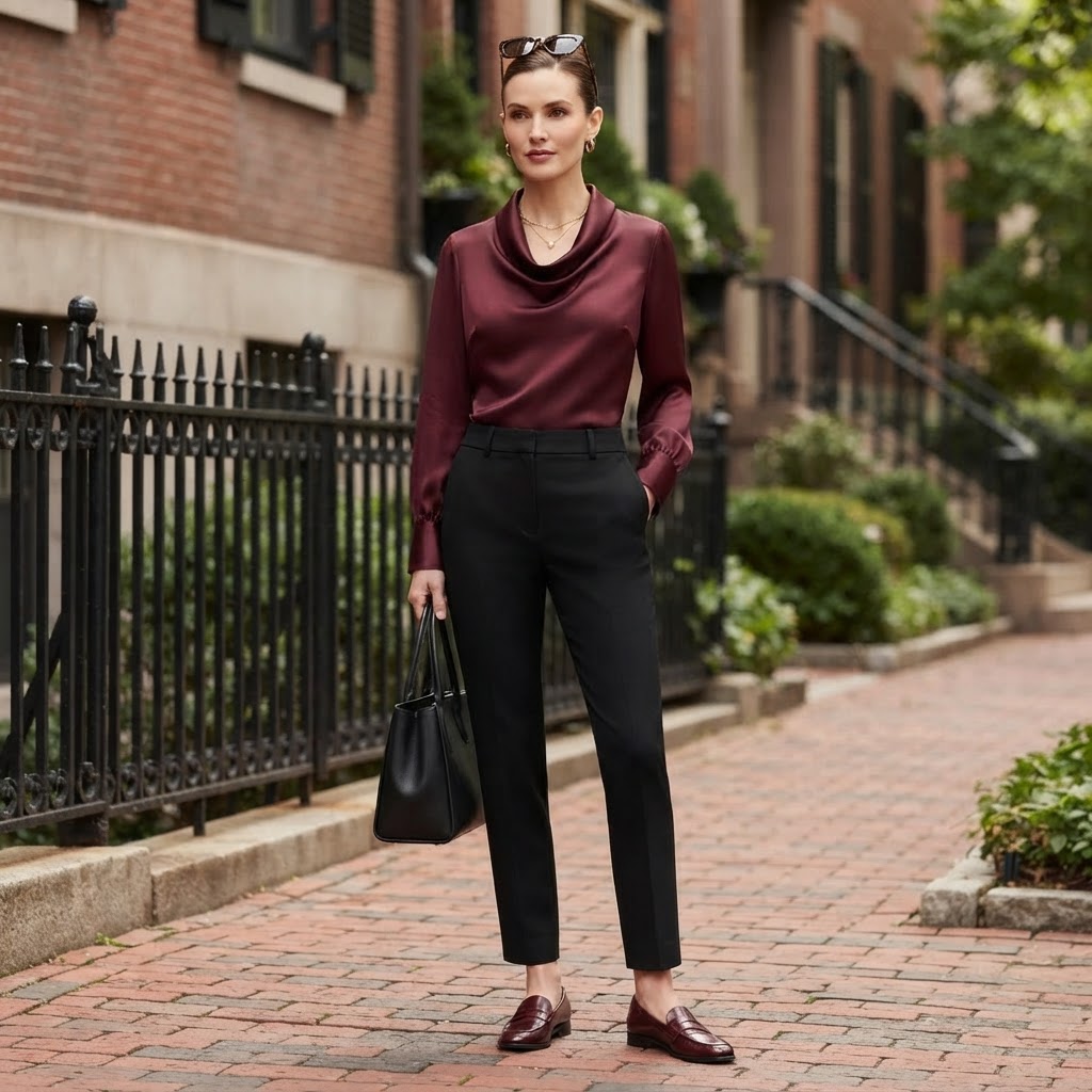 Bluse mit Wasserfallausschnitt | Langarm-Oberteile für Damen