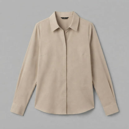 Damenbluse mit V-Ausschnitt und Knopfverschluss