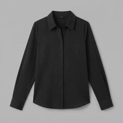 Damenbluse mit V-Ausschnitt und Knopfverschluss