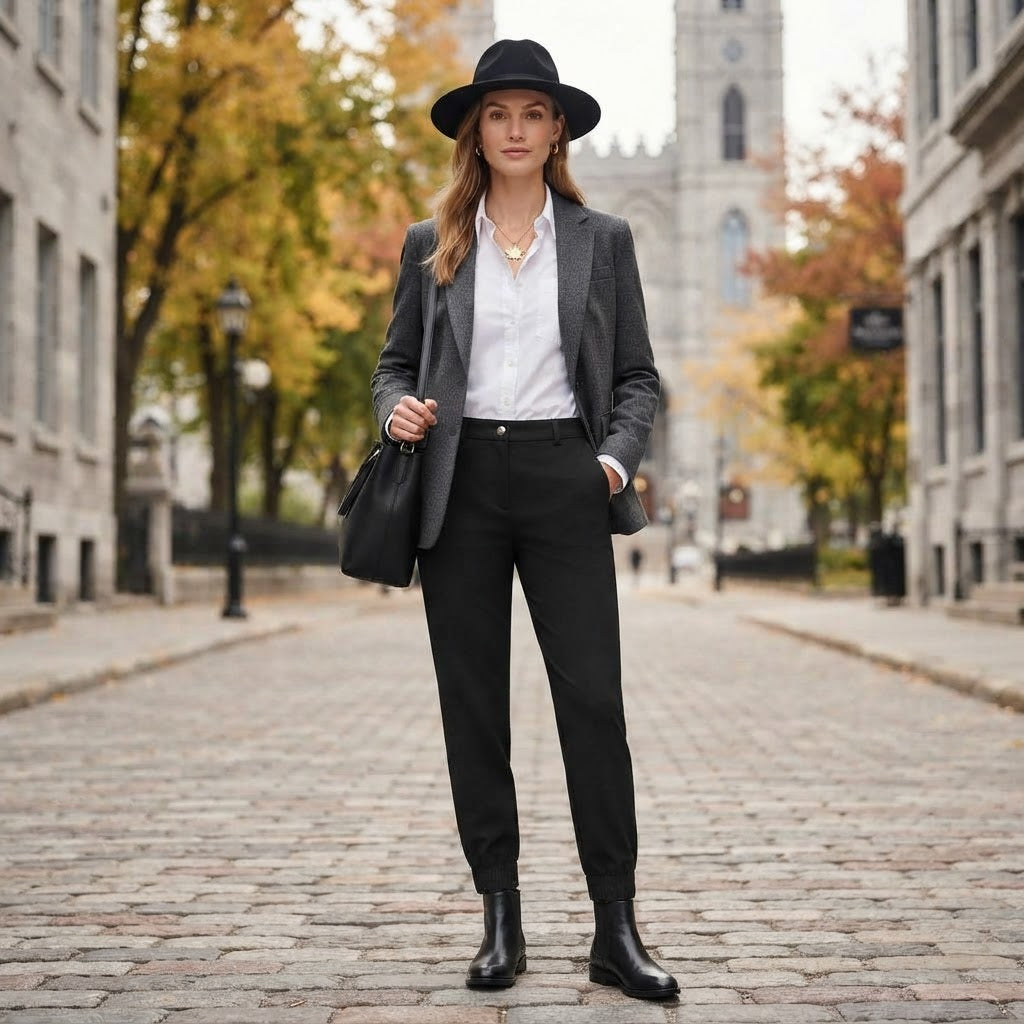 Schmal geschnittene Hose mit hoher Taille | Damen-Jogginghose
