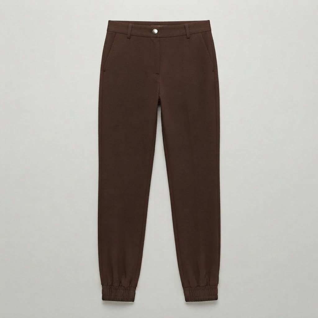 Schmal geschnittene Hose mit hoher Taille | Damen-Jogginghose