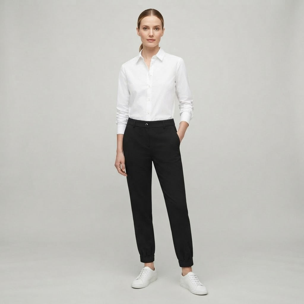 Schmal geschnittene Hose mit hoher Taille | Damen-Jogginghose
