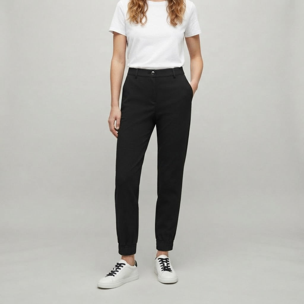 Schmal geschnittene Hose mit hoher Taille | Damen-Jogginghose