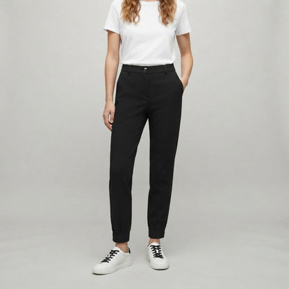Schmal geschnittene Hose mit hoher Taille | Damen-Jogginghose