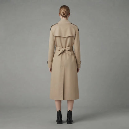 Trenchcoat für Damen | Lange, stilvolle zweireihige Oberbekleidung