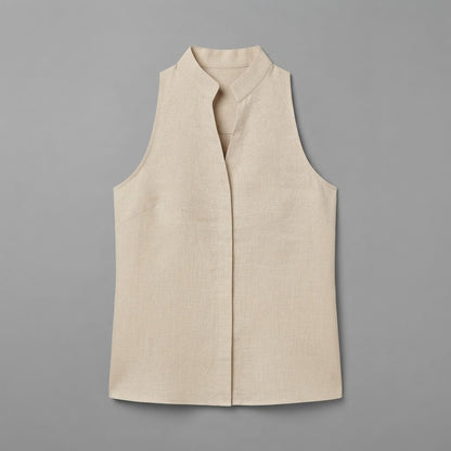 Bluse mit V-Ausschnitt | Ärmelloses Damen-Top