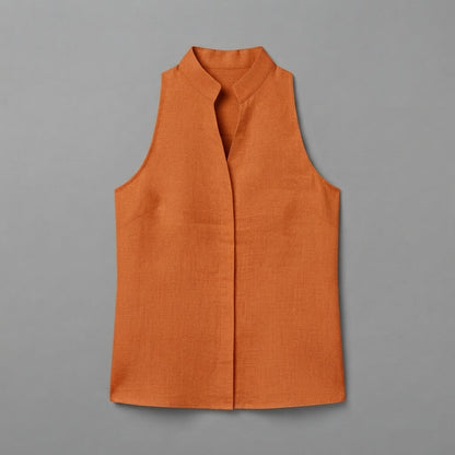 Bluse mit V-Ausschnitt | Ärmelloses Damen-Top