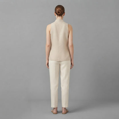 Bluse mit V-Ausschnitt | Ärmelloses Damen-Top