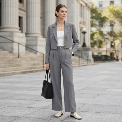 Damen-Blazer & Hose mit weitem Bein | Hosenanzüge für Damen