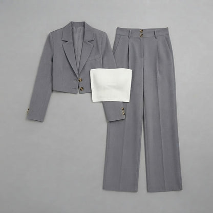 Damen-Blazer & Hose mit weitem Bein | Hosenanzüge für Damen