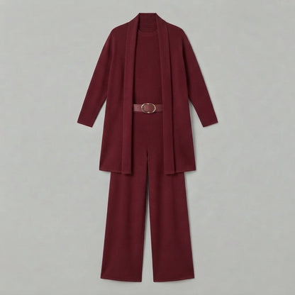 Dreiteiliges Set für Damen | Hose mit weitem Bein